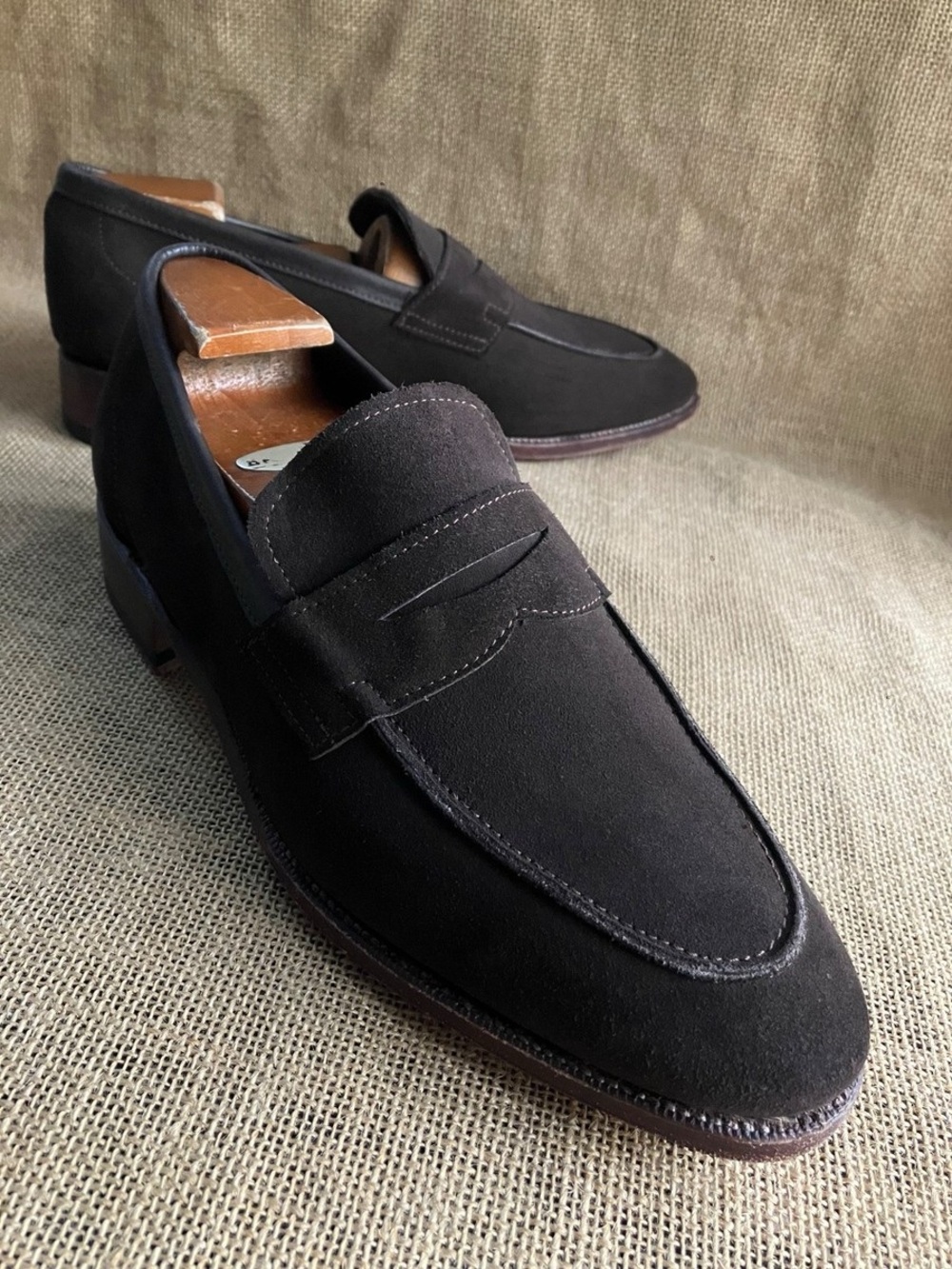 Meermin Black Suede Penny Loafers PR26-1